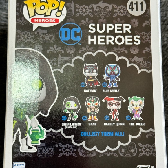 FUNKO POP! DC Heroes Green Lantern Jessica Cruz # 411 Dia De Los Muertos - Picture 4 of 6